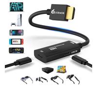 Guermok Adaptateur HDMI vers USB-C pour Lunettes AR, convertisseur XR 4K@60Hz avec Lecture et Charge, Compatible with X Real, Ray Neo, Rokid, Switch 2/1, Xbox1, PS4/5, moniteurs Portables (Noir)