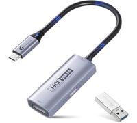 Guermok, Carte d'acquisition HDMI, 2K30FPS / 1080P60FPS, USB-A/C, Streaming | Streaming, enregistrement et jeu à faible latence, Compatible avec consoles portables, Plug-and-play sans pilote, ordinateurs
