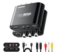 Guermok Convertisseur VHS vers numérique et carte de capture vidéo avec | VHS/VCR/Hi8/Mini DV | HDMI 1080P60 | Capture USB 1080P30/720P60 | Affichage et enregistrement simultanés | Affichage HDMI