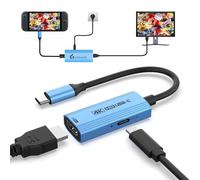 Guermok Switch 2 TV-Dock-Modus-Adapter, USB-C-Auf-HDMI-Adapter mit 4K@60Hz Ausgang & PD 100W, kompatibel mit Pad, Capture Cards, Fernsehern, Steam, MacBook, tragbaren Monitoren, Bleu