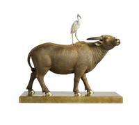 GUERNSEY Ornement de Statue D'attraction de Richesse Décorations créatives en cuivre Forme de Vache for la Maison, Le Salon, Statue Faite à Main, Bureau Décor de Richesse
