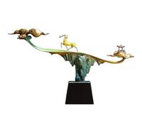GUERNSEY Ornement de Statue D'attraction de Richesse Ornements de cerf en cuivre créatifs for Bureau, Maison, Salon, Statue Faite à la Main, d'étude, Artisanat Bon augure Décor de Richesse