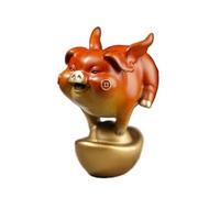 GUERNSEY Ornement de Statue D'attraction de Richesse Statue de Cochon en Bronze Vintage, décoration Bureau, for la Maison, Le Salon, Faite à Main, Style Chinois Décor de Richesse