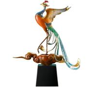 GUERNSEY Ornement de Statue D'attraction de Richesse Statue de phénix en cuivre coloré, décoration Bureau, for la Maison, Le Salon, Faite à Main, Style Chinois Décor de Richesse