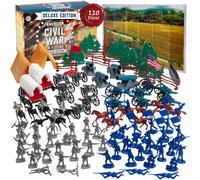 Guerre de la guerre civile Men de jouets Toy Soldat Action Figure de luxe Playset -120pc avec des soldats confdrs et syndicaux canons wagons r