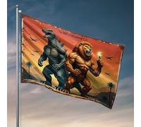 Guerre des géants - Drapeau de jardin d'automne - Décoration pour chambre à coucher (152 x 244 cm)