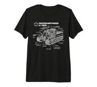 Guerre Mondiale 2 Chars allemands Tiger I Plan T-Shirt Haut de Gamme