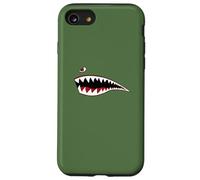 Guerre Mondiale Shark Mouth Fighter Avion Nez Art Militaire Coque pour iPhone SE (2020) / 7/8