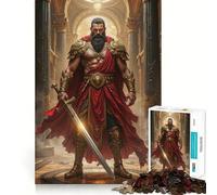 Guerrier à l'épée en Armure dorée Puzzle Adulte 1000 pièces Découpe de Haute précision Facile à Apprendre Plaisir en Famille (50x75cm)