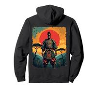 Guerrier Africain samouraï, œuvre d'art Vintage Afro Sweat à Capuche