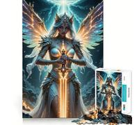 Guerrier ailé à l'épée Lumineuse Puzzle Adulte 1000 pièces Jeu Stimulant l'esprit Découpe Laser de qualité supérieure Activité relaxante en Groupe à l'intérieur (50x75cm)