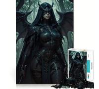 Guerrier ailé dans la forêt Puzzle de 1000 pièces pour Adultes Jeu Stimulant l'esprit Découpe Laser pour Un Assemblage Parfait Activité Amusante en Famille 38x26cm