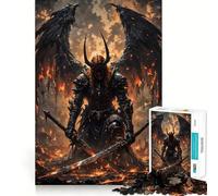 Guerrier ailé dans Un Paysage de feu Puzzle de 1000 pièces pour Adolescents Jeu Stimulant l'esprit Pièces nettes et sans bavures Facile à Apprendre Plaisir en Famille (38x26cm)