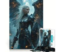 Guerrier Angélique Puzzle 1000 Pièces pour Adultes Jeu de Réflexion Amusant Technologie de Découpe Laser Avancée Défi Idéal pour Passer Le Temps (50x75cm)