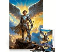 Guerrier angélique, Puzzle de 1000 pièces représentant l'archange Michel, idéal pour Les Adolescents, pour développer Leur mémoire et Leur Sens de l'organisation (38x52cm)