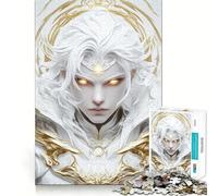 Guerrier aux Cheveux Blancs Puzzle de 1000 pièces Jeu de Concentration cérébrale Découpe Experte Artisanat Fascinant Passe-Temps captivant pour Les Moments de détente (38x52cm)