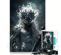 Guerrier aux Cheveux Blancs Puzzle de 1000 pièces Jeu de réflexion Découpe de Haute précision Défi Amusant pour Passer Le Temps d'attente (38x52cm)