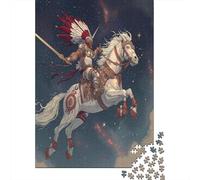 Guerrier aztèque à Cheval Tenant Une épéePuzzles 1000 Pièces pour Adultes, Jeux ÉduChatifs