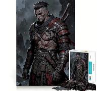 Guerrier blessé dans Un Univers de Dark Fantasy Puzzle de 1000 pièces pour Adolescents Jeu de mémoire Amusant Composants Robustes et faciles à Transporter (38x26cm)
