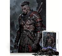 Guerrier blessé dans Un Univers de Dark Fantasy Puzzle de 1000 pièces pour Adultes et Adolescents Entraînement à la Concentration Loisirs calmes Bords Fins Joyeux Noël (50x75cm)