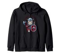 Guerrier Chat Viking Varangian Purr-Guard drôle Sweat à Capuche
