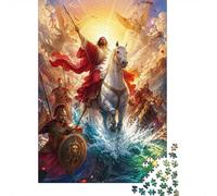 Guerrier Cheval Ange 1000pcs Mini Puzzle pour Famille Difficile | 38x26cm Carton Décor Salon Structure Durable Cadeau Anniversaire Soulagement Anxiété