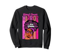 Guerrier Contre Le Cancer du Sein Black Queen Melanin Women Survivor Luv Sweatshirt
