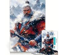 Guerrier dans Les Montagnes enneigées Puzzle 1000 pièces pour Adultes Jeu de mémoire Amusant Découpe Nette Pièces Robustes Cadeau Unique pour soulager Le Stress (50x75cm)