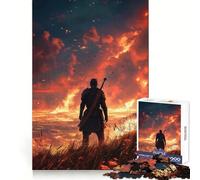 Guerrier dans Un Monde en Flammes Puzzle de 1000 pièces pour Adolescents Développe la logique, Anti-Stress, ludique, découpe Nette, (38x26cm)