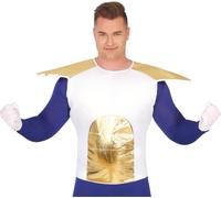 Guerrier d'Aventure Bleu Or Robe de Héros Costume Fantaisie Héros de BD Armure Manga Epique, Taille : 48 - 50 (M) Couleur : Blanc