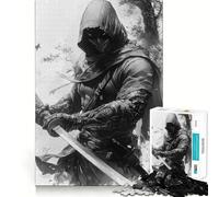 Guerrier de l'ombre avec Katana Puzzle de 1000 pièces pour Adultes Jeu de réflexion et de Partage Découpe de précision Exposition 50x75cm