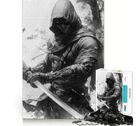 Guerrier de l'ombre avec Katana Puzzle de 1000 pièces pour Adultes Jeu de réflexion Relaxant et Amusant Assemblage d'image Surprise chaleureuse 38x52cm