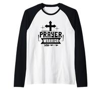 Guerrier De Prière Chrétien Foi Jésus Croix Tee Manche Raglan