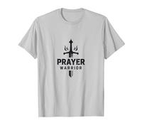 Guerrier de prière Religieux pour Hommes | Force spirituelle T-Shirt, Homme, Argent, S