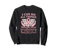 Guerrier de sensibilisation au cancer du sein avec verset de la Bible Sweatshirt