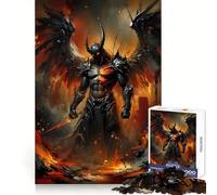 Guerrier démon ailé dans Un Paysage de feu Puzzle de 1000 pièces pour Adolescents Découpe Impeccable Idée Cadeau Parfaite (50x75cm)
