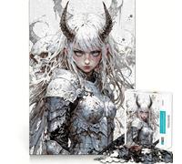 Guerrier démon aux Cheveux Blancs Puzzle de 1000 pièces pour Adultes Jeu de réflexion Découpe Nette,alignement Parfait Activité Amusante en Famille Le Soir (38x52cm)