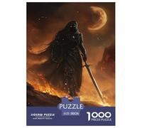 Guerrier démoniaque Puzzles Épéistes Cool 1000 Pièces Adultes Cadeaux d'anniversaire pour Noël Jeux Éducatifs Décoration Intérieure Family Games Relaxation Et Sagesse 38x26cm/1000pcs