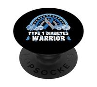 Guerrier diabétique de Type 1 Sensibilisation au diabète Guerrier T1D PopSockets PopGrip Adhésif