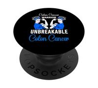 Guerrier du Cancer Colorectal incassable de Sensibilisation au Cancer du côlon PopSockets PopGrip Adhésif