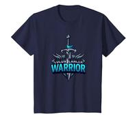 Guerrier du Cancer du côlon : Symbole d'autonomisation du Combattant Courageux T-Shirt, Enfant, Bleu Marine, 8 Ans