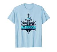 Guerrier du Cancer du côlon : Symbole d'autonomisation du Combattant Courageux T-Shirt, Homme, Bleu Céleste, S
