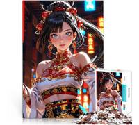 Guerrier élégant en Tenue Orientale Traditionnelle Puzzle pour Adolescents 1000 pièces Jeu Pratique Une œuvre d'art 38x26cm