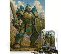 Guerrier Golem de Pierre avec Épée et Bouclier, Puzzle de 1000 Pièces pour Adolescents, Jeu de Logique, Détente, Découpe Précise, Cadeau Classique 38x52cm