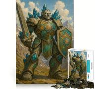 Guerrier Golem de Pierre avec Épée et Bouclier, Puzzle de 1000 Pièces pour Adolescents, Jeu de Logique, Détente, Découpe Précise, Cadeau Classique 38x52cm
