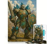 Guerrier Golem de Pierre avec Épée et Bouclier Puzzle de 1000 Pièces pour Adultes Jeu de Logique et de Précision Cadeau Précieux 38x26cm
