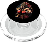 Guerrier Inca Boxe Mexicain avec Jaguar Spirit PopSockets PopGrip pour MagSafe