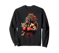 Guerrier Inca Boxe Mexicain avec Jaguar Spirit Sweatshirt