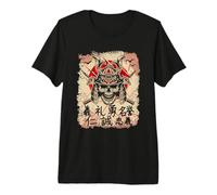 Guerrier Japonais samouraï | Code Bushido - Tête de Mort épée T-Shirt Haut de Gamme