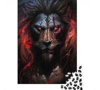 Guerrier Lion Noir Puzzles 1000 Pièces Adultes Et Enfants Décoration D Intérieur Enfants Cadeaux Jouets De Jeu Stimulants 70x50cm/1000pcs